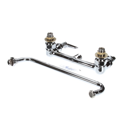 T&S Brass Double Pantry Faucet, Wall Mount, 8 Center, 12 S B-0231-CC